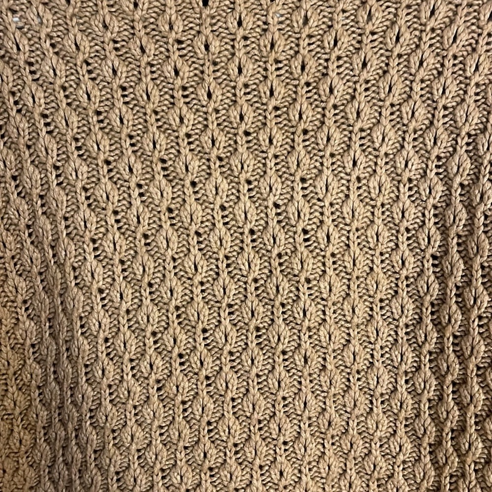 Massimo Dutti cable knit wool blend poncho size M - Picture 6 of 7